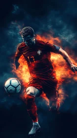 Fire-limned striker surges through smokey night with control