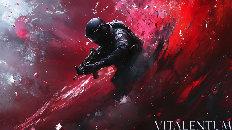 Shockwave soldier diving through crimson stormfire.