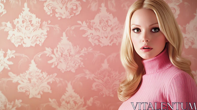 Soft pink daydream with a porcelain-smooth gaze.