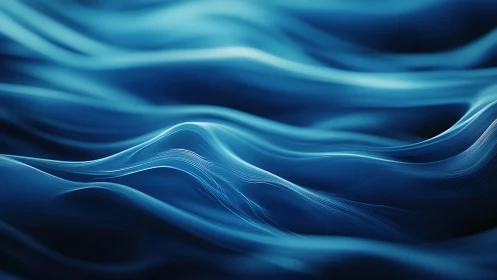 Abstract blue wave layers with smooth flowing contours.