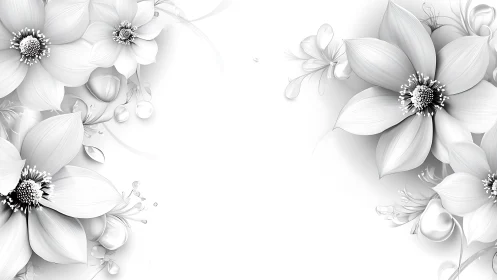 Delicate grayscale blooms bring peaceful elegance to life.