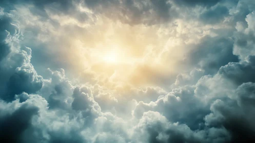 Backlit cumulonimbus cloudscape reveals radiant atmospheric light