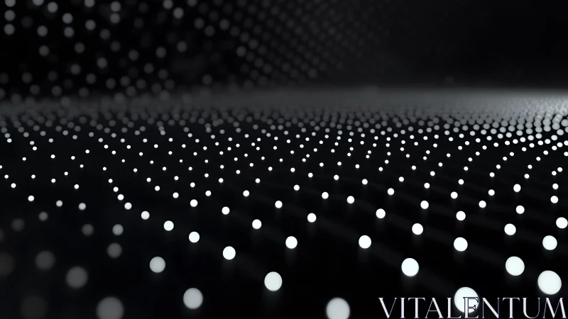 Abstract digital network of glowing white dots on a dark surface.