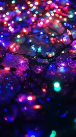 Tangled neon starlight glows in a dreamy festive blur.