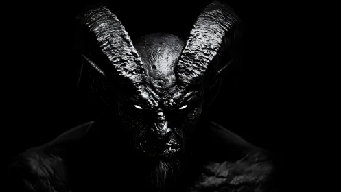 Midnight horned watcher emerging from the silent dark.