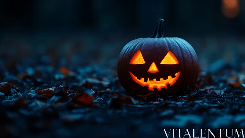 Glowing jack o lantern brings cozy Halloween magic to night