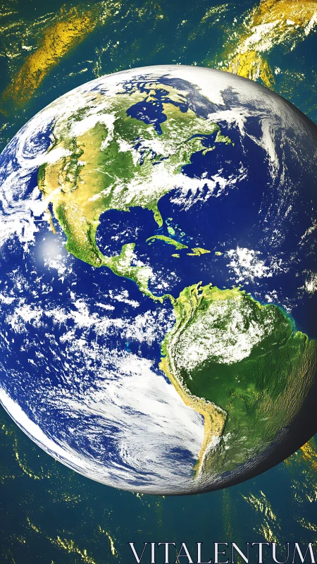 Our blue and green home floating softly in sunlit space.