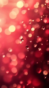 Macro bokeh droplets in crimson depth-of-field abstraction.