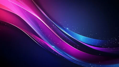 Neon magenta and cyan light waves on deep gradient backdrop.