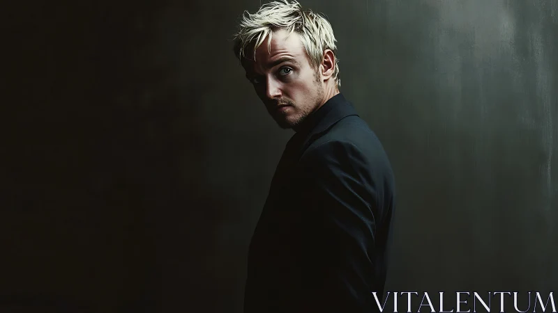 Brooding blonde stranger carves light from the shadows.