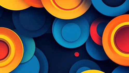 Concentric gradient circles create layered geometric depth