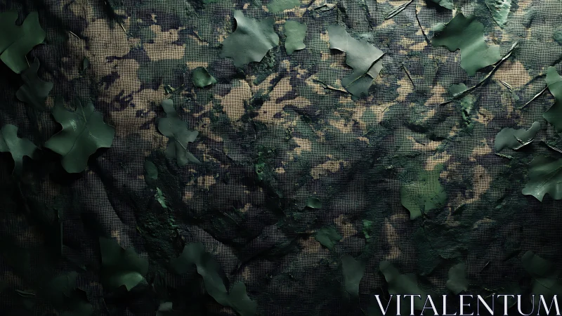 Textured foliage camouflage mesh with irregular leaf overlays.