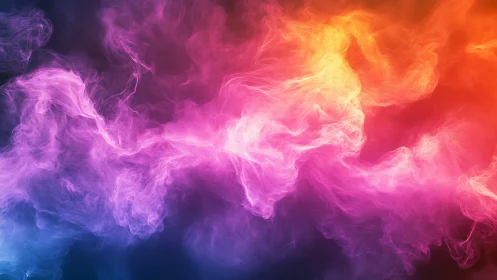 Chromatic nebulae of magenta plasma drift across dark void