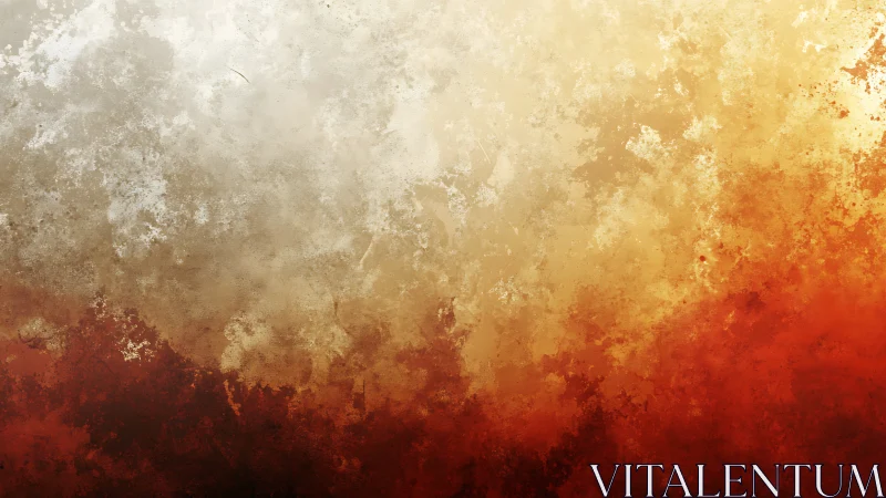 Diagonal warm gradient texture with chaotic grunge particle layering