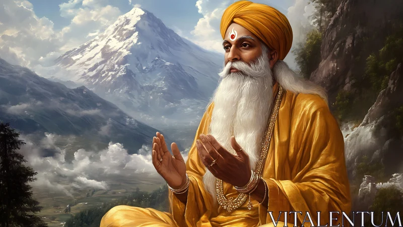 Mountain winds listen softly as the golden sage prays