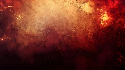 Fiery Abstract Grunge Texture with Rich Red and Orange Hues.