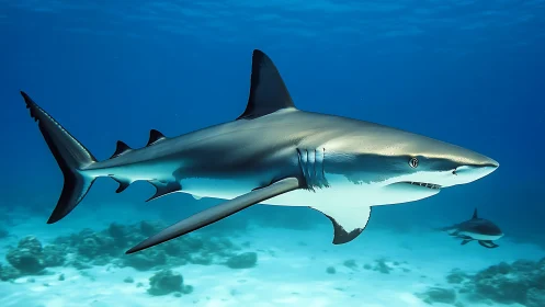 Oceanic shark rendered in high-resolution photorealistic 3D