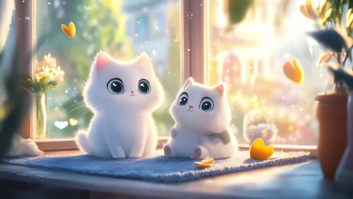 Luminescent Whisker Companions: A Window-Side Reverie.