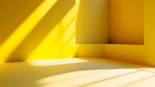 Sunlit yellow chamber where geometry lounges in warmth.
