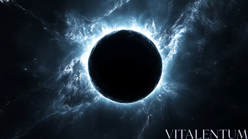 Black hole encircled by luminous accretion halo in space