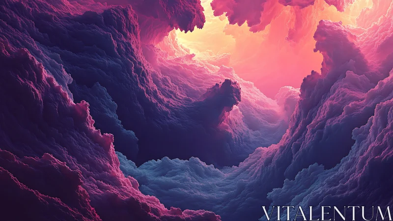 Cloud caverns glow as sunrise carves a cosmic canyon