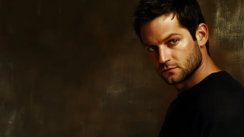 Brooding gaze against burnished dusk canvas of silence.