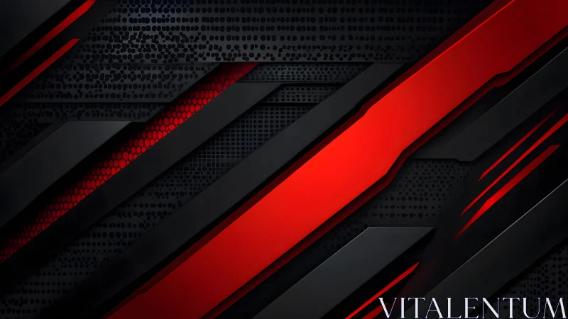 Futuristic Red and Black Geometric Tech Abstract Background.