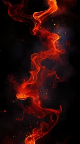 Luminous Fire Swirls Against Black Void