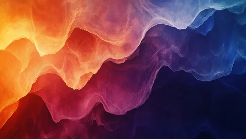 Chromatic flowing gradients with layered spectral contours.