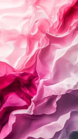 Pink chiffon folds in fluid abstract floral waves.
