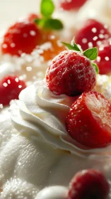 Sugar-Frosted Berries on Cream Swirl.