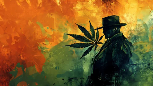 Silhouette sleuth in smoke-tinted cannabis daydreams.