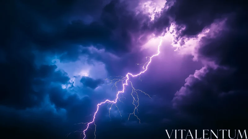 Forked violet lightning scribbles wild energy through stormclouds