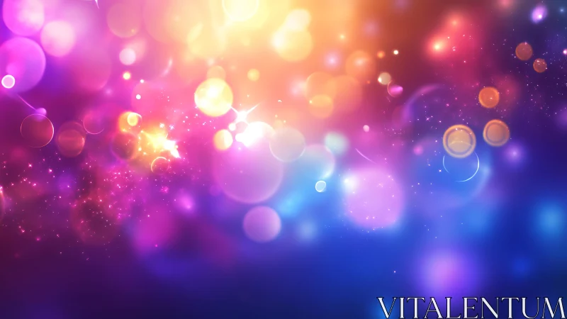 Vibrant Abstract Bokeh Lights with Colorful Gradient Glow.