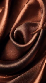 Copper satin fabric folds with soft shimmering highlights.