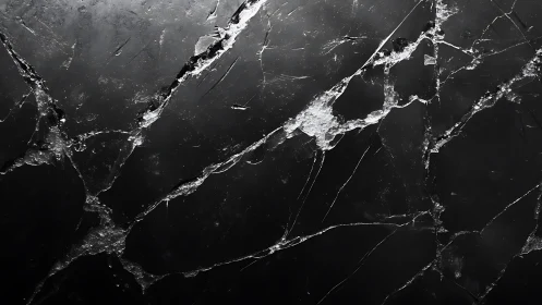 Dark cracked stone surface with irregular white fracture lines.