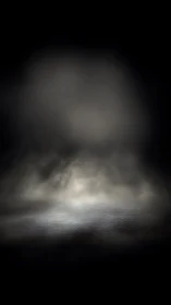 Atmospheric mist over reflective water in digital painting style.