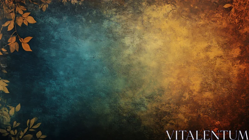 Twilight foliage drifts across teal and ember brushed dusk.