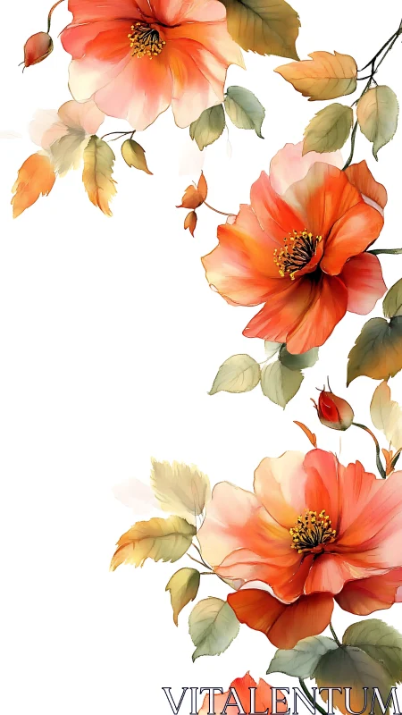 Autumn Dahlia Blooms with Fall Foliage.