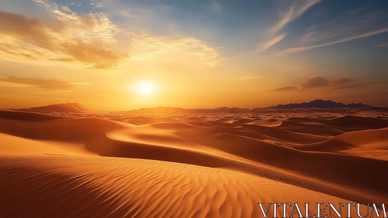 Sunlit desert dunes with low-angle backlighting and fine sand microtexture
