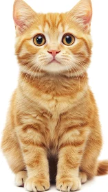 Ginger Tabby Cat Portrait with Striking Amber Eyes.