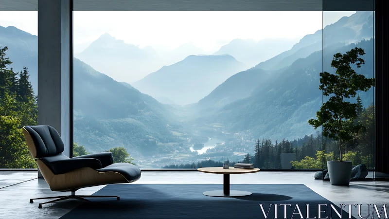 Skyline sanctuary lounge gazing over mist-softened mountains.