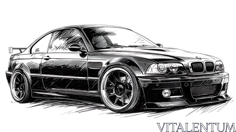 Ink sketch performance coupe with aggressive stance profile.
