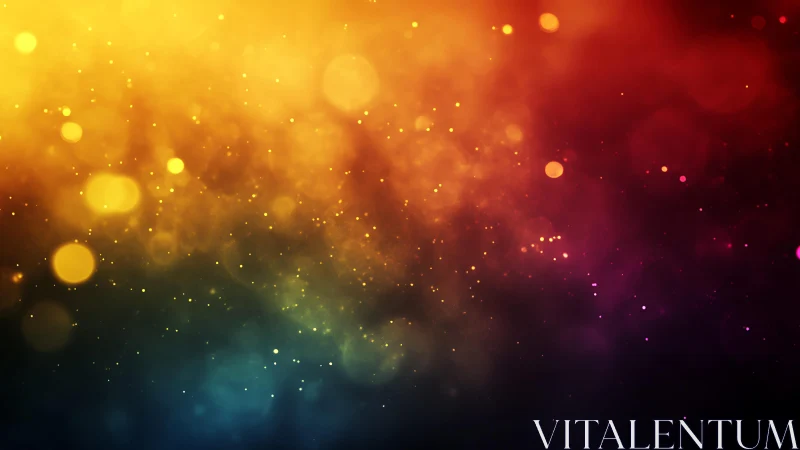 Vibrant bokeh lights abstract background in gradient colors.