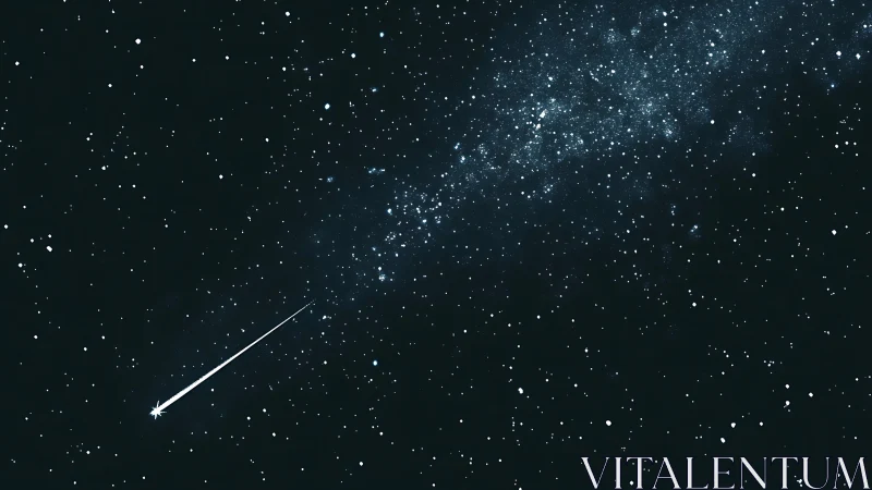 One luminous comet stitches a bright seam through starlight