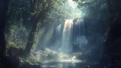 Luminous Cascade Sanctuary Where Heaven Meets Jungle Whispers