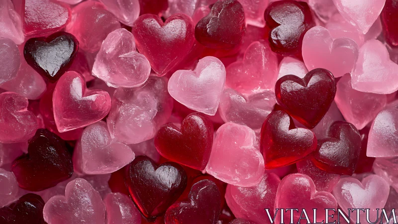 Glistening Heart Gummies in Shades of Love.