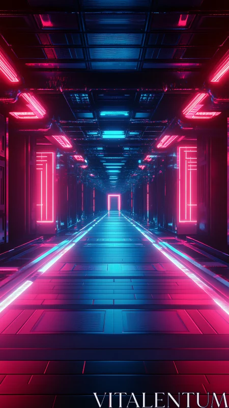 Neon hyperlane corridor humming toward a digital horizon.