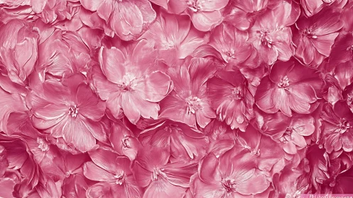 Vibrant Pink Peonies: Layered Petals in Botanical Textile Arrangement