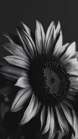 Monochrome Sunflower: Shadow & Radiance Dance.